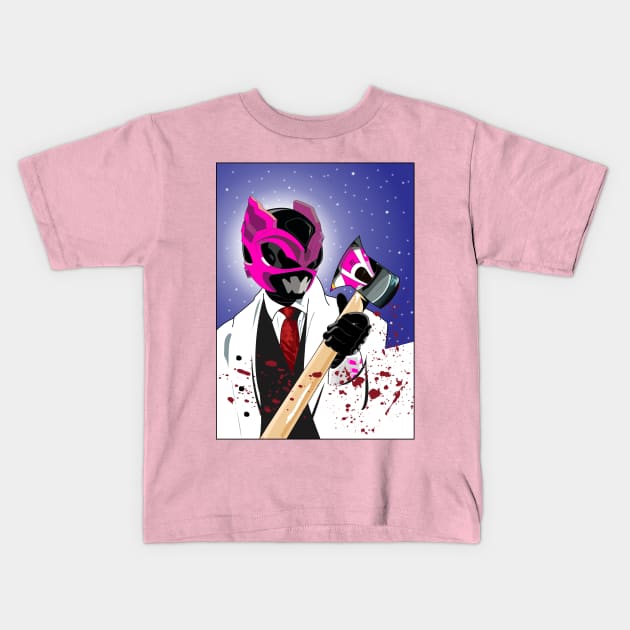 American Psycho Ranger Pink Kids T-Shirt by mavgagliano